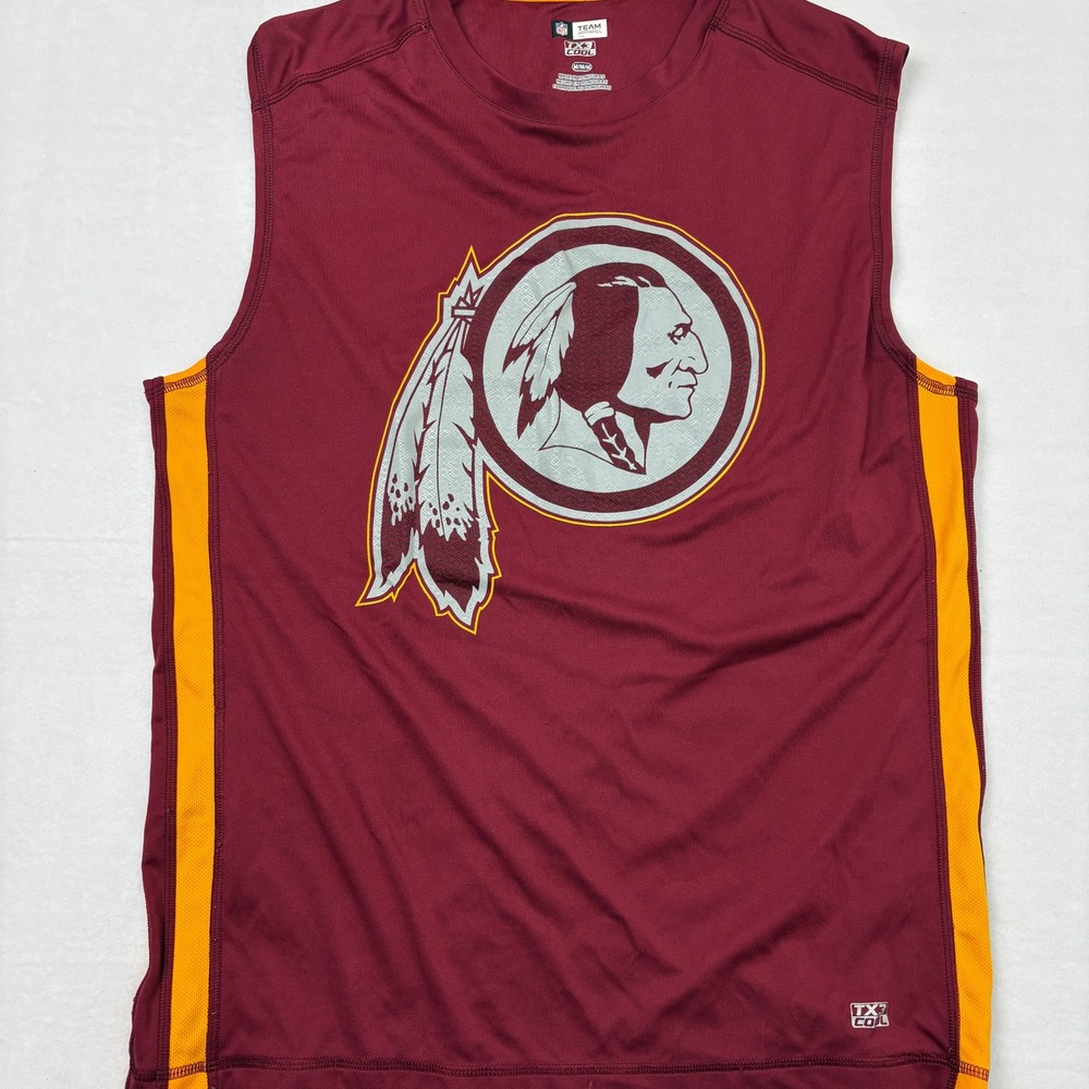 NFL Washington Redskins Men Medium Burgundy Gold TX3 Cool Sleeveless Shirt B1